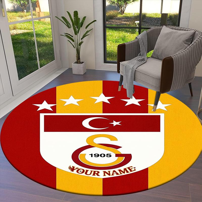 Cherry Blossom Journey Custom Name Round Area Rug Carpet Rug For Living Room Bedroom Sofa Playroom Decor Nonslip Floor Mat