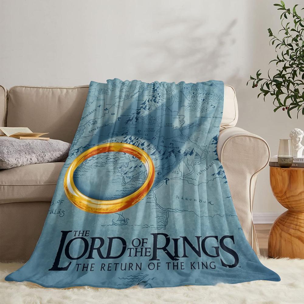 GUOYU Blanket Middle Earth Map Throw Soft Flannel Throw Summer Blanket Lightweight Cozy Nap Blanket for Sofa Bed Travel