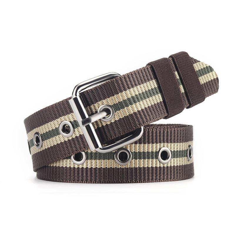 Canvas Belt Men'S Pin Buckle Imitation Nylon Knitted Student Green Unisex Belt Women