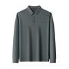 Men's Polo Shirt Lapel Long Sleeve T-Shirt Autumn Letter Print Wrinkle-Free Fashion Business Casual Menswear