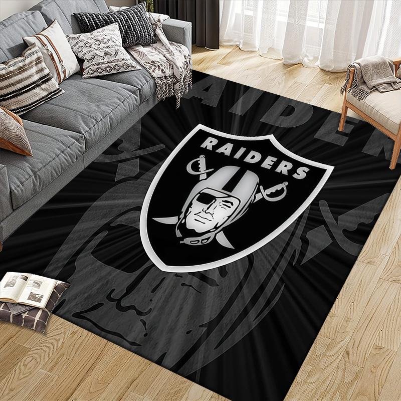 Las Vegas Raiders2 Flannel Pattern Square Carpet,Area Rug,Carpet Rug for Living Room Bedroom Sofa Playroom Decor,Non-slip Floor Mat
