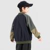 Kids' American Retro Color-block Baseball Jacket