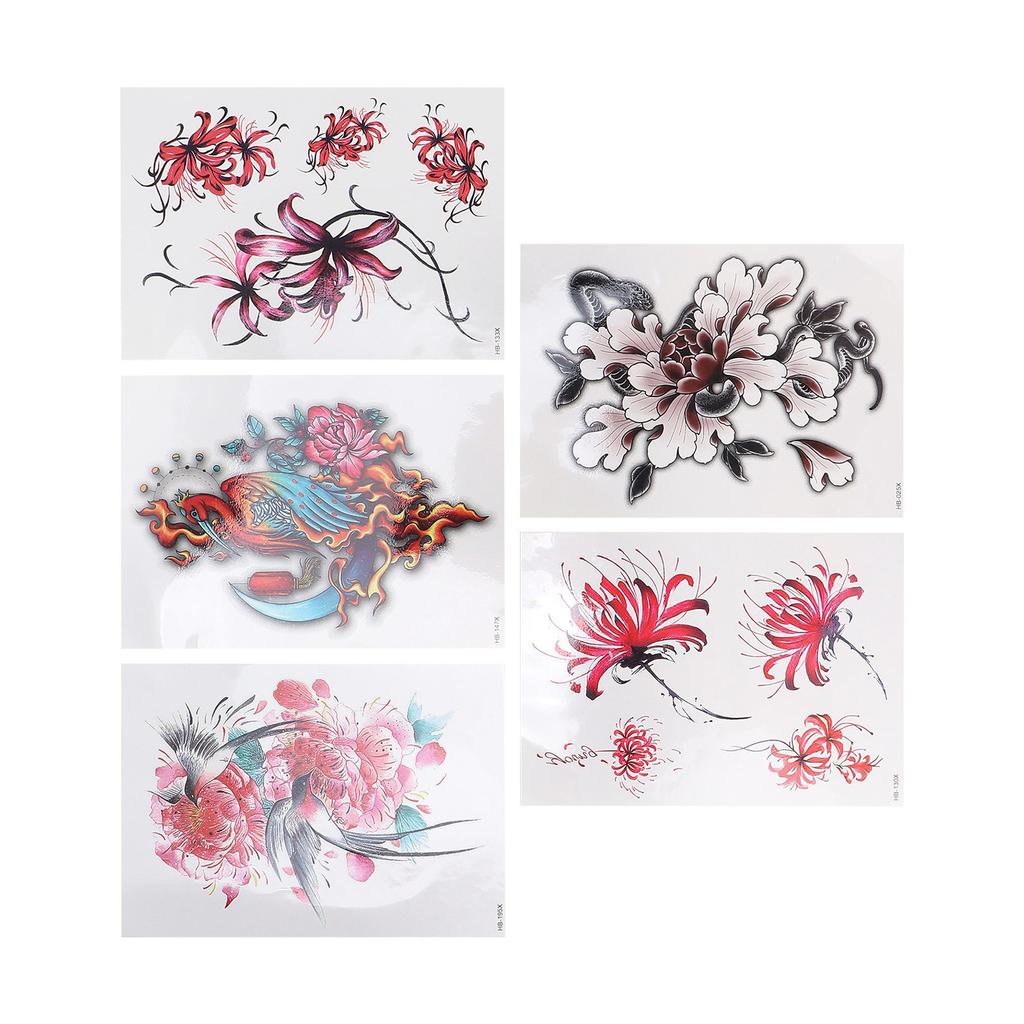 Women Flower Pattern Waterproof Tattoo Sticker Arm Back Exquisite Temporary Tattoo Sticker