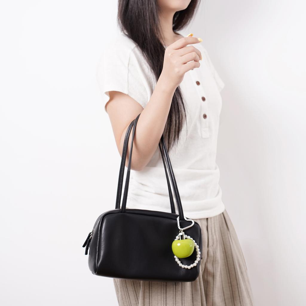 Leather Shoulder Briefcase Large Capacity Fashion Classic Bowling Bag Premium Sheepskin Handbag Bag