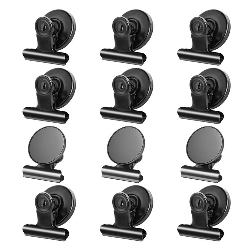 Pack of 12 Colorful Magnetic Clips for Fridge Office Whiteboard Memos Photo Note Paper Organizers Holders Magnets Decors