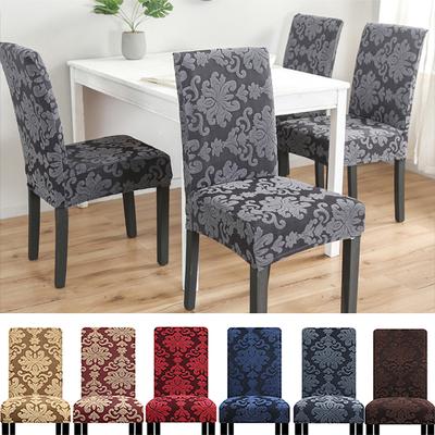 1/2/4/6 Stück Stuhlhussen in Universalgröße, große elastische Stuhlhussen aus Jacquard-Stoff und Samtstoff-Sitzbezug für das Esszimmer