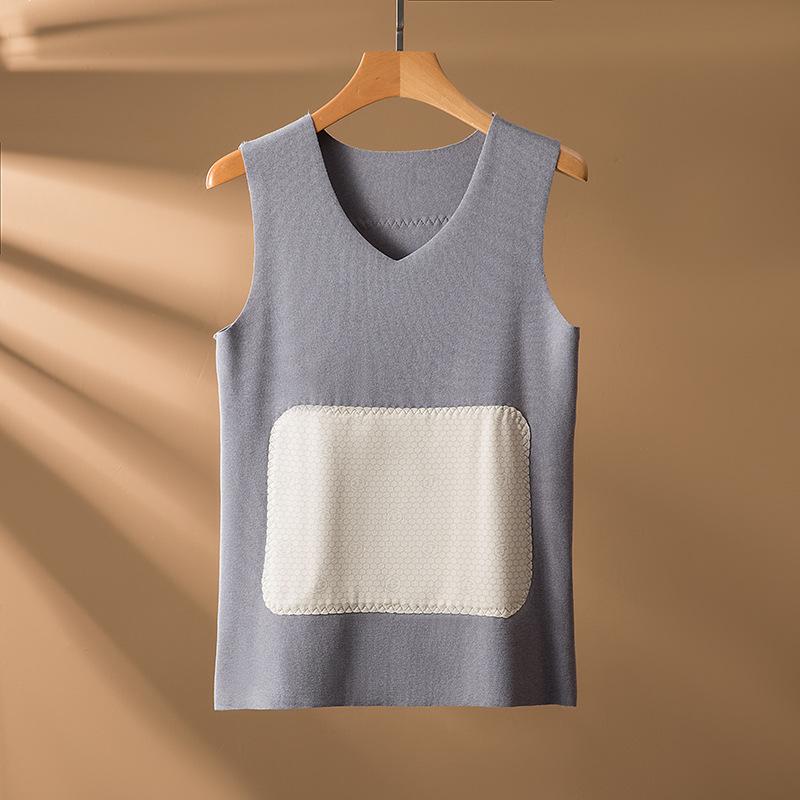 Unisex Temperature-Sensitive Warm Vest with Double-Sided Brushed Fleece for Autumn and Winter