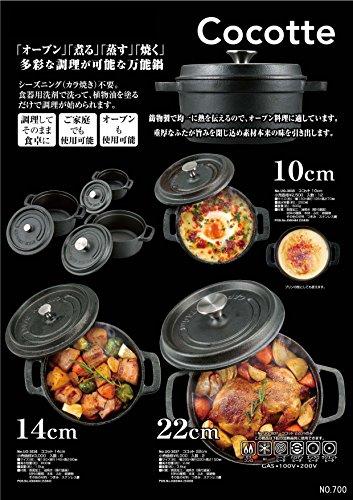 Captain Stag Cocotte Dutch Oven, 22cm, 2.8L Capacity, Cast Iron, No Seasoning Required, Gas, Induction, and Oven Compatible, UG-3037