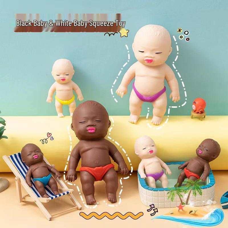 Black Baby Decompression Squeeze Toy: Ugly Cute Slow Rebound Black Doll Figure