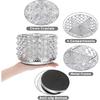 BTSKY Crystal 360 Degree Rotating Desk Organizer Decorative Storage Box with 4 Compartments, Glitter Metal Makeup Brush Holder Elegant Storage Caddy