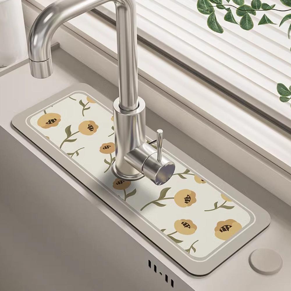 Klasyczna Mata Absorpcyjna Pod Kran Antypoślizgowa Antypleśniowa Podkładka Ociekowa do Zlewu Z Ziemi Okrzemkowej Podkładki Stołowe Podkładka Szybkoschnąca na Umywalkę Kuchnia