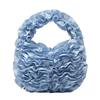 Sweet Feminine Mini Pleated Lace Mesh Handbag With Ruffle Trim - Soft Wristlet Clutch Evening Party Daily Use