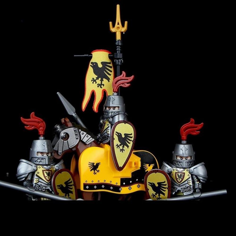 

Зеленый Дракон Вороны Рыцари Щит Фигурки MOC Средневековые Древние Рыцари Сцена Строительный Блок Креативные Игрушки для Детей