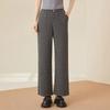 Damen Casual Hose mit Karomuster aus Wollmischung, Weites Bein