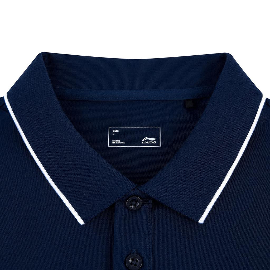 Li-Ning Fashion Sports Casual Short Sleeve Breathable Polo Shirt Men tops Dark-Navy APLW475-4