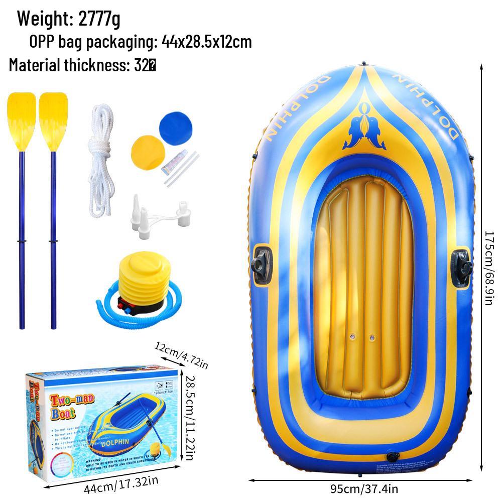 Double-Person Inflatable Kayak: Thickened for Rafting & Fishing