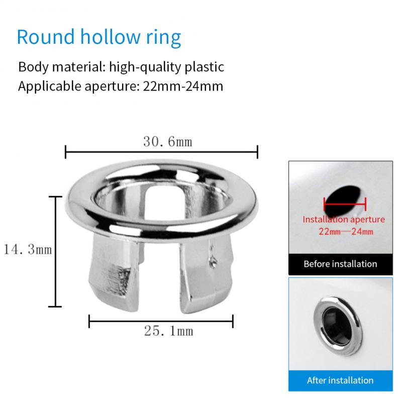 Sink Round Ring Wash Basin Overflow Cover Plastic Bath Sink Basin Lid Bathroom Ceramic Basin Overflow Ring Bathroom Accessories
