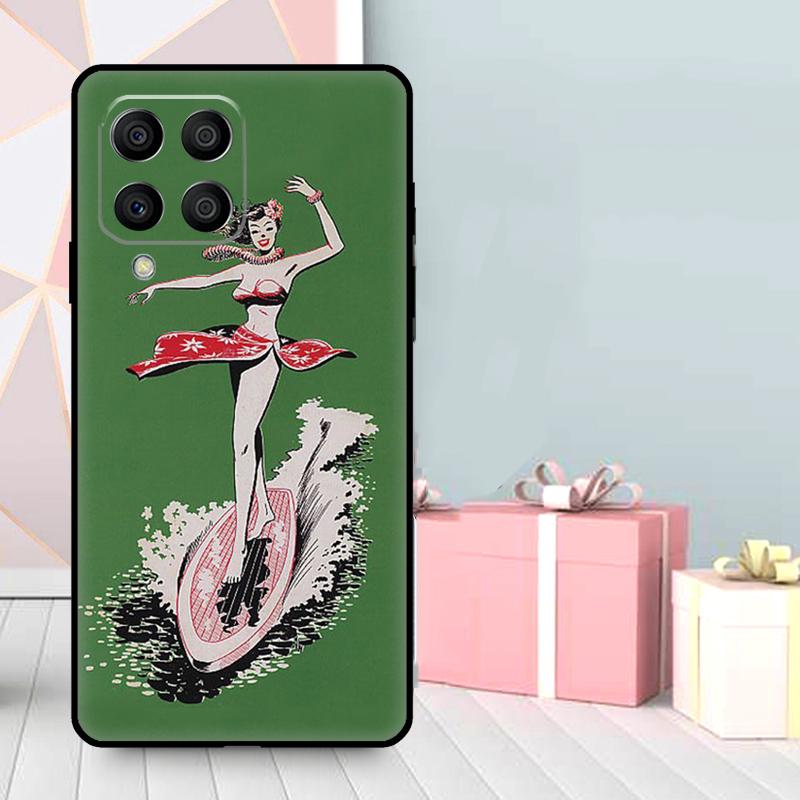 HAWAII BEACH SURF GIRL SURFING ART Case For Samsung Galaxy M36 M12 M52 M06 M16 M56 M33 M15 M55 M31 M13 M14 M53 M32 M35 M34 M54