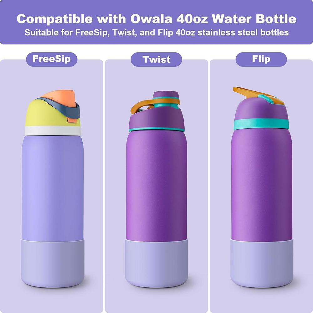 Silicone Water Bottle Boot For Owala 24oz 32oz 40oz, Anti-Slip Protective Sleeve Bottom Bumper Protector For Stanley, Twist