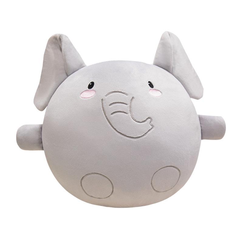 Cute Soft Round Elephant Doll Plush Toy Zoo Baby Elephant Doll Child Soothing Doll