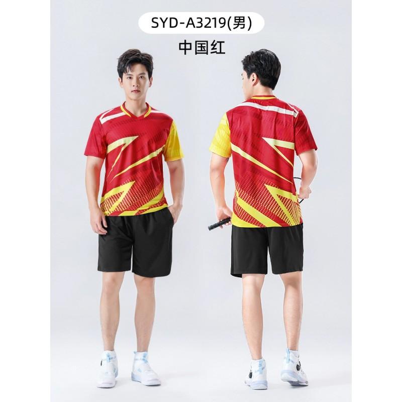 Unisex Badminton Sport Set Short Sleeve Team Jersey Tennis Ping Pong Athletic Wear