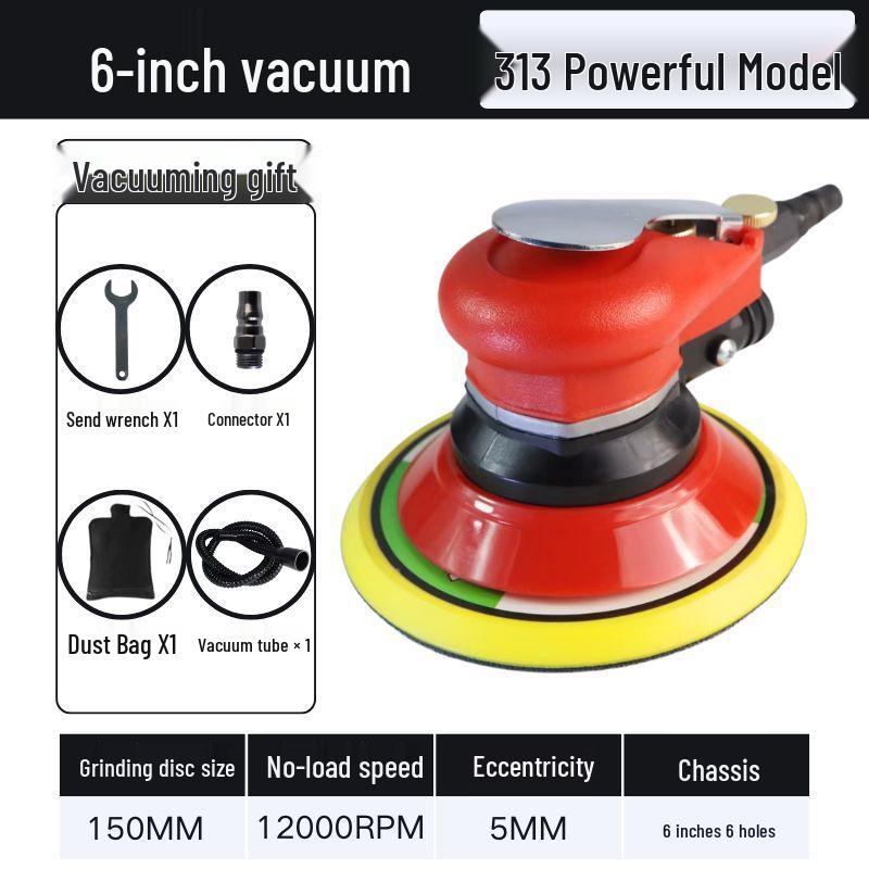 5" & 6" High-Speed Pneumatic Sander and Polisher, Model 313 Handheld Air Grinder