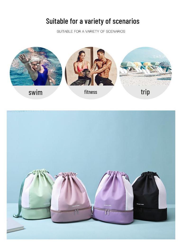 Women's Gym Bag: Wet/Dry Separation, Shoe Compartment, Sports, Swim, Yoga, Travel, Lightweight, Double Shoulder.