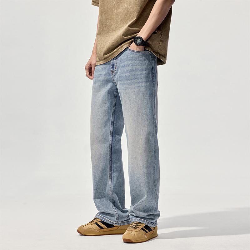 New Spring and Summer Loose American High Street Trousers Straight Wide-leg Jeans
