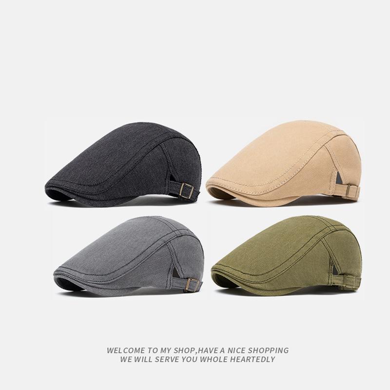 Men's Cotton Beret British Vintage Cap Peaked Cap Paintwork Cap British Newsboy Cap