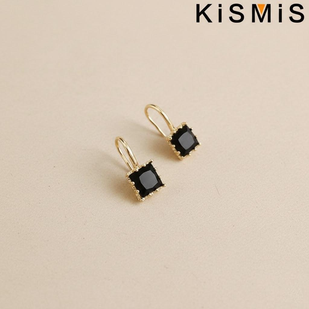 

1 Pair Square Black White Diamond Stud Earrings for Bride Wedding Engagement Jewelry Gifts чёрный