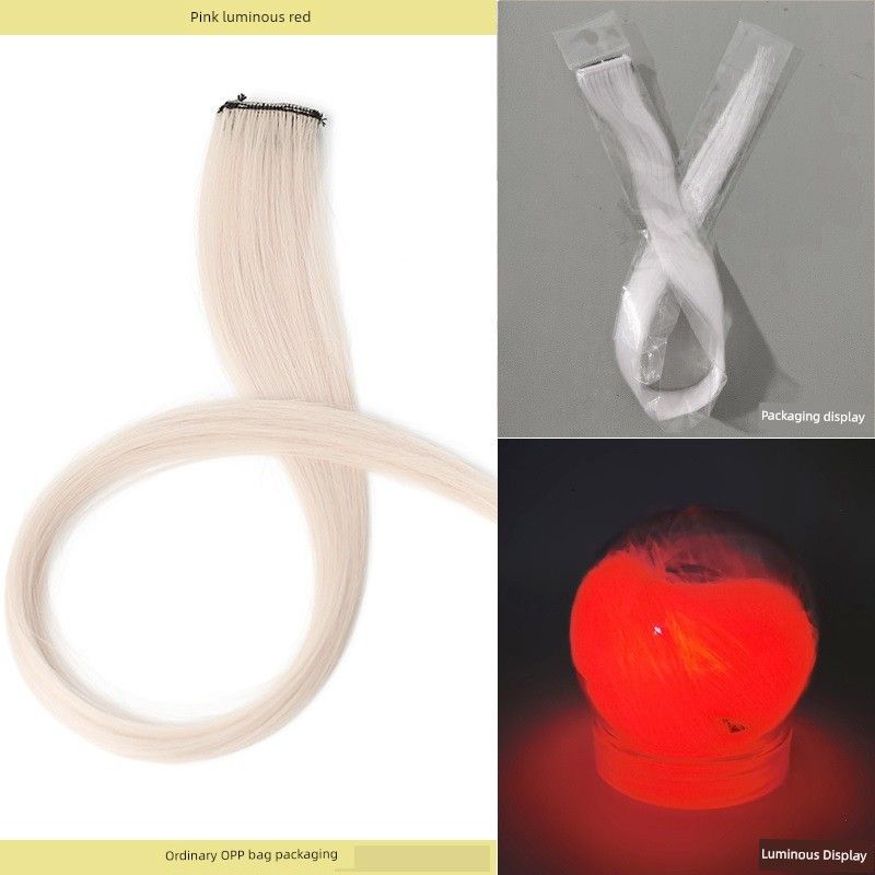 

Светящийся набор парика для окрашивания прядей за ушами, мелирование, концертные аксессуары для волос, невидимая флуоресцентная коса, наращивание волос, мелирование, прядь для волос White to red (luminous)