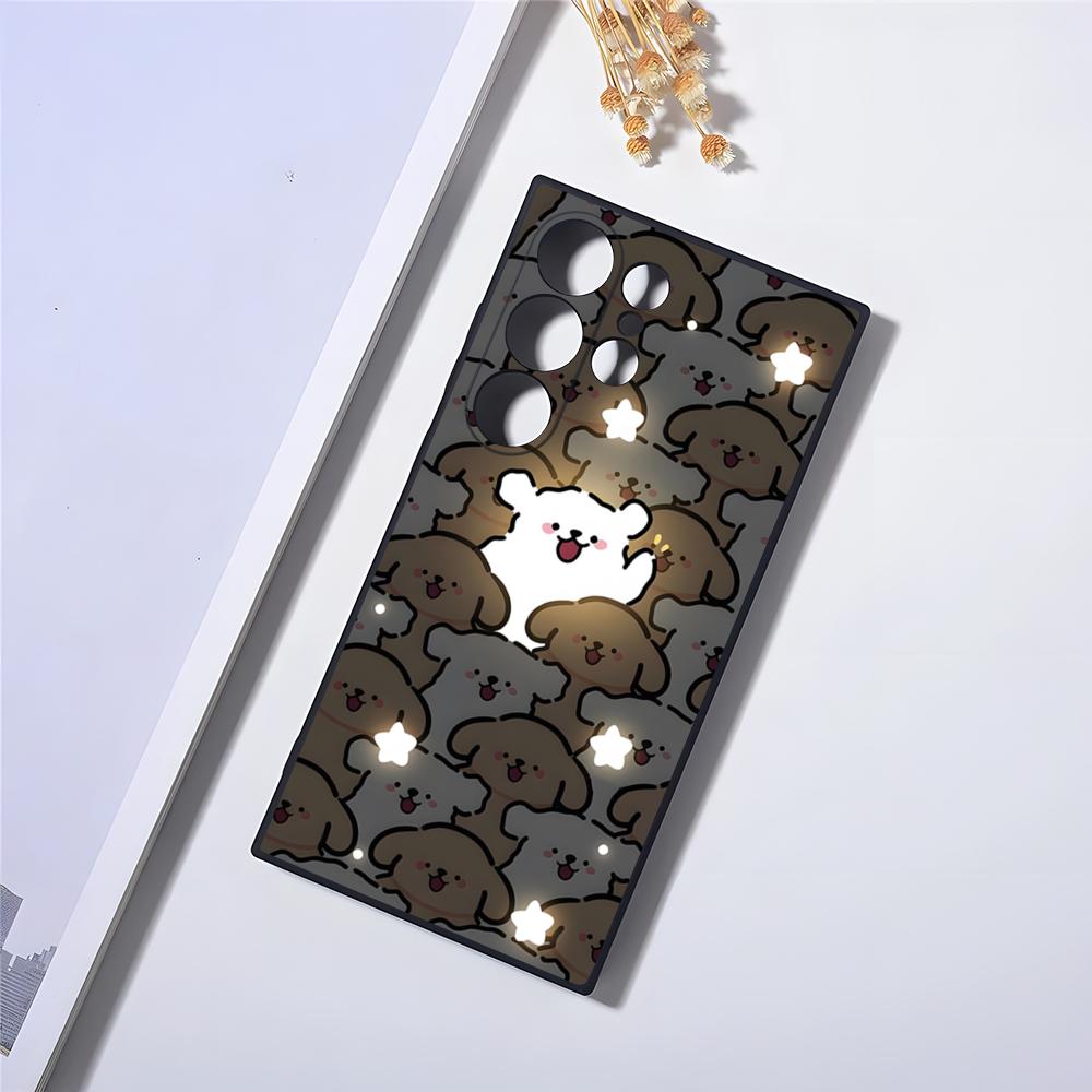 

Korea Line Puppy Maltese Phone Case For Samsung S24 Ultra S23 Fe S22 S20 S21 Plus Galaxy A54 A34 A24 A53 Note 20 Cover Samsung s24