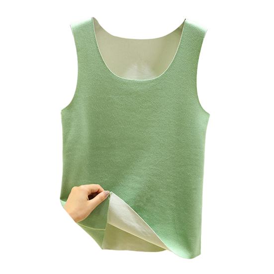 Autumn Winter DE Velvet Thermal Vest O-neck Sleeveless Tank Top Solid Color Seamless Warm Underwear Bottoming Tops
