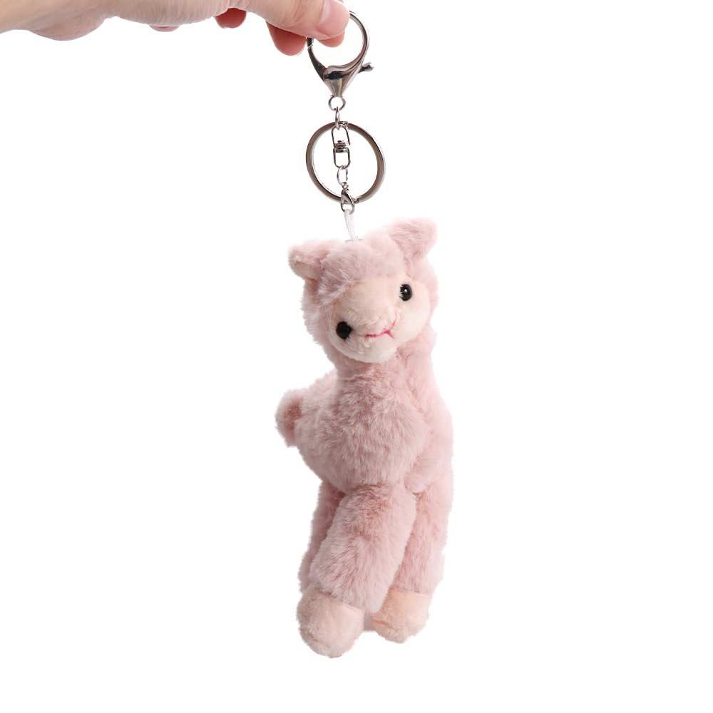 Backpack Accessory Plush Doll Pendant Handmade Key Trinket Sheep Key Ring Stuffed Toy Keychain Alpaca Keychain Animal Keyring