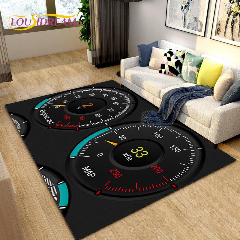 3D Car Racing Dashboard Area Rug,Carpet Rug for Living Room Bedroom Sofa Kitchen Doormat Decoration,Kids Play Non-slip Floor Mat
