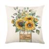 Sunflower Pillow Cover Floral Living Room Sofa Cushion Cover Car Pillow Without Pillow Core Linen Material Nordic Style