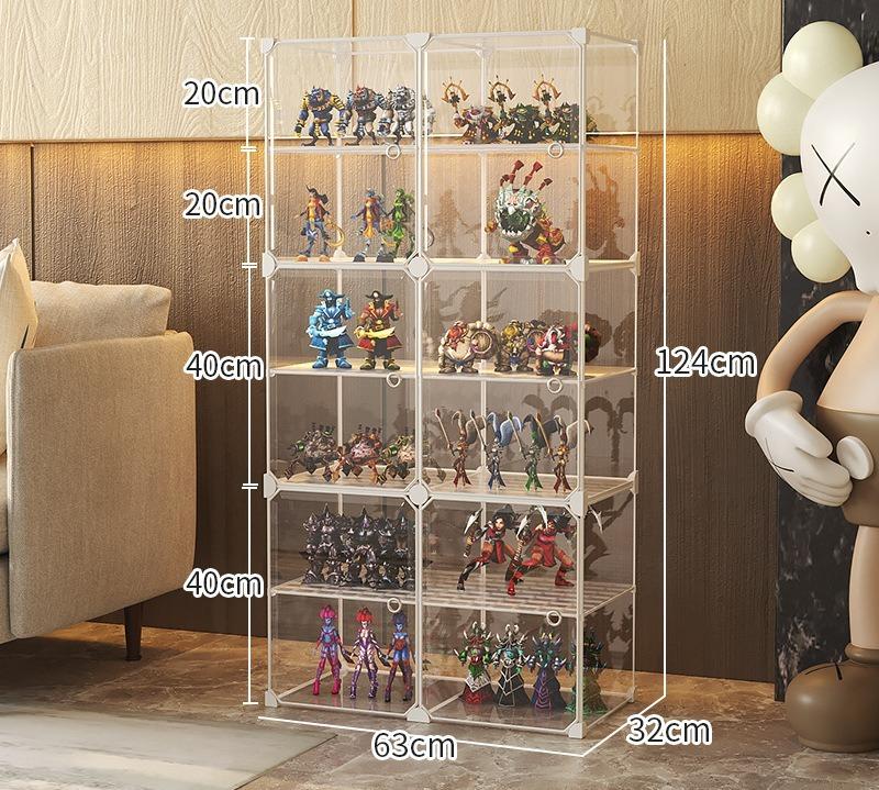Transparent Display Cabinet Jewelry Display Toy Storage Ra Home Use Figure elf Clear Organizer for Small Collectibles And Models