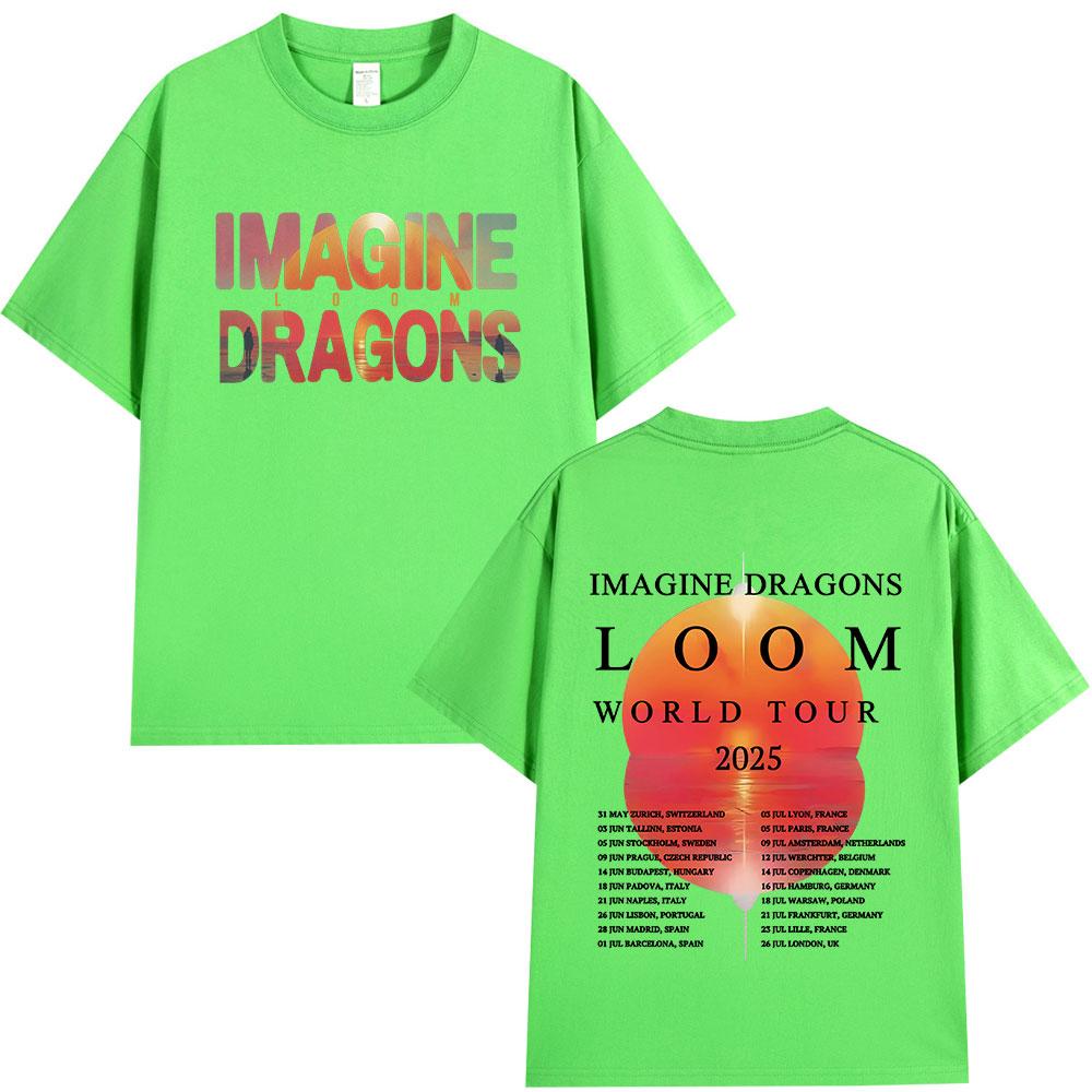 

Imagine Dragons Rock Band Loom World Tour 2025 Tshirt Unisex Women Cotton Short Sleeve Tshirts Hip Hop Fashion T Shirt Streetwear 4XL