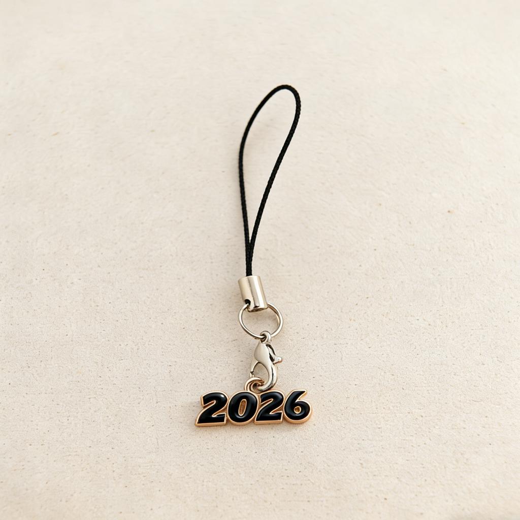 2026 Year Lanyard, Retro-Style Multi-Color Phone Charm, Portable Anti-Loss Lanyard, New Year Commemorative Decorative Item