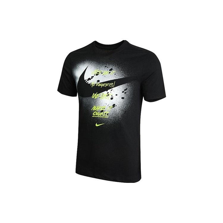Nike M Nk Graphic Ss Tee Large Alphabet Printing Sports Short Sleeve Black Men s DJ5218-010 L