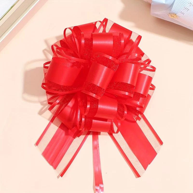 1-20Pcs Large Christmas Pull Ribbons Gift Baskets Boxes Wrapping Weddings Birthday Parties Thanksgiving Ribbon Bows Decorations