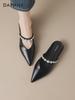 Daphne Pointed-Toe Slippers with Beads