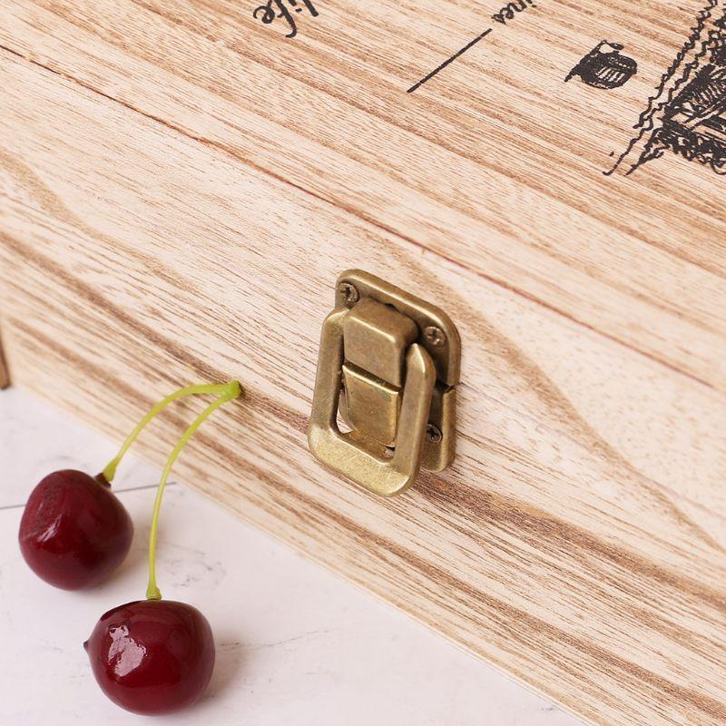 Vintage 2 Red Wine Bottle Box for Carrier Crate for Case Storage Carrying D