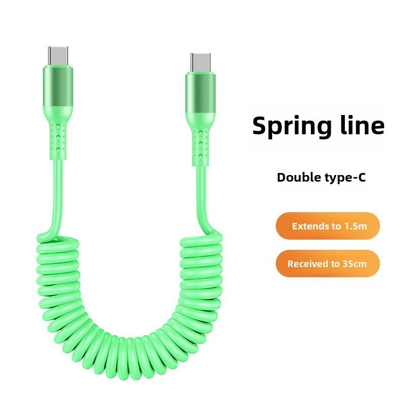 6A Kabel do CarPlay Sprężynowy Wyciskany 6A do Super Szybkiego Ładowania, Kompatybilny z Urządzeniami Huawei i Apple 14.