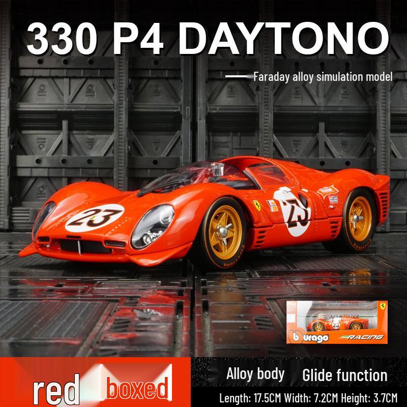 

Bburago 1967 Ferrari 330 P4 Daytona Le Mans Модель винтажного гоночного автомобиля красный