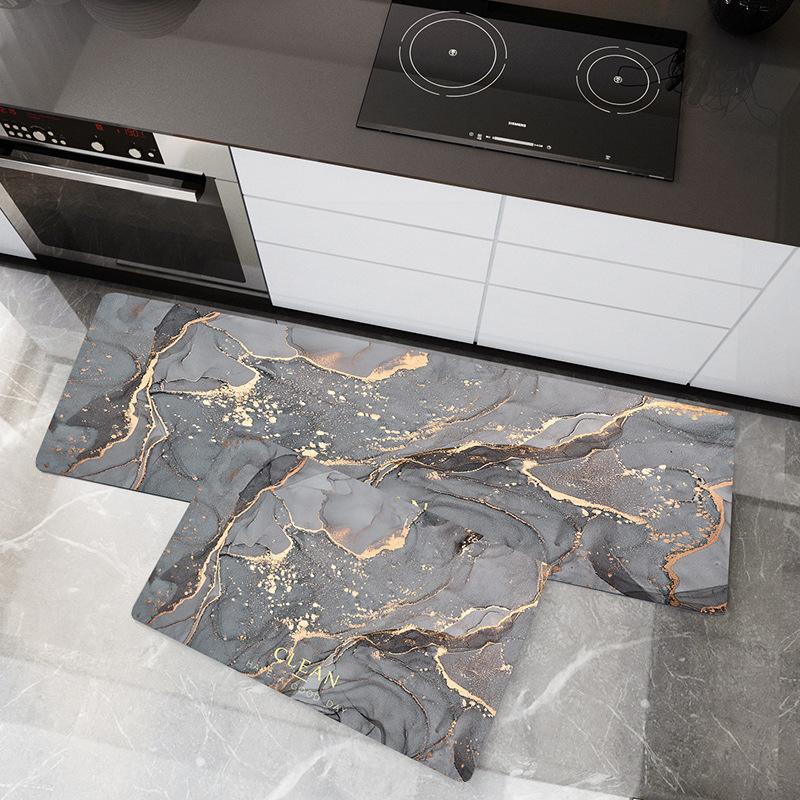 Light Luxury Diatom Mud Mat Nordic Wind Household Long Strip Absorbent Oil Absorption Non-slip Foot Mat Dirty Kitchen Mat