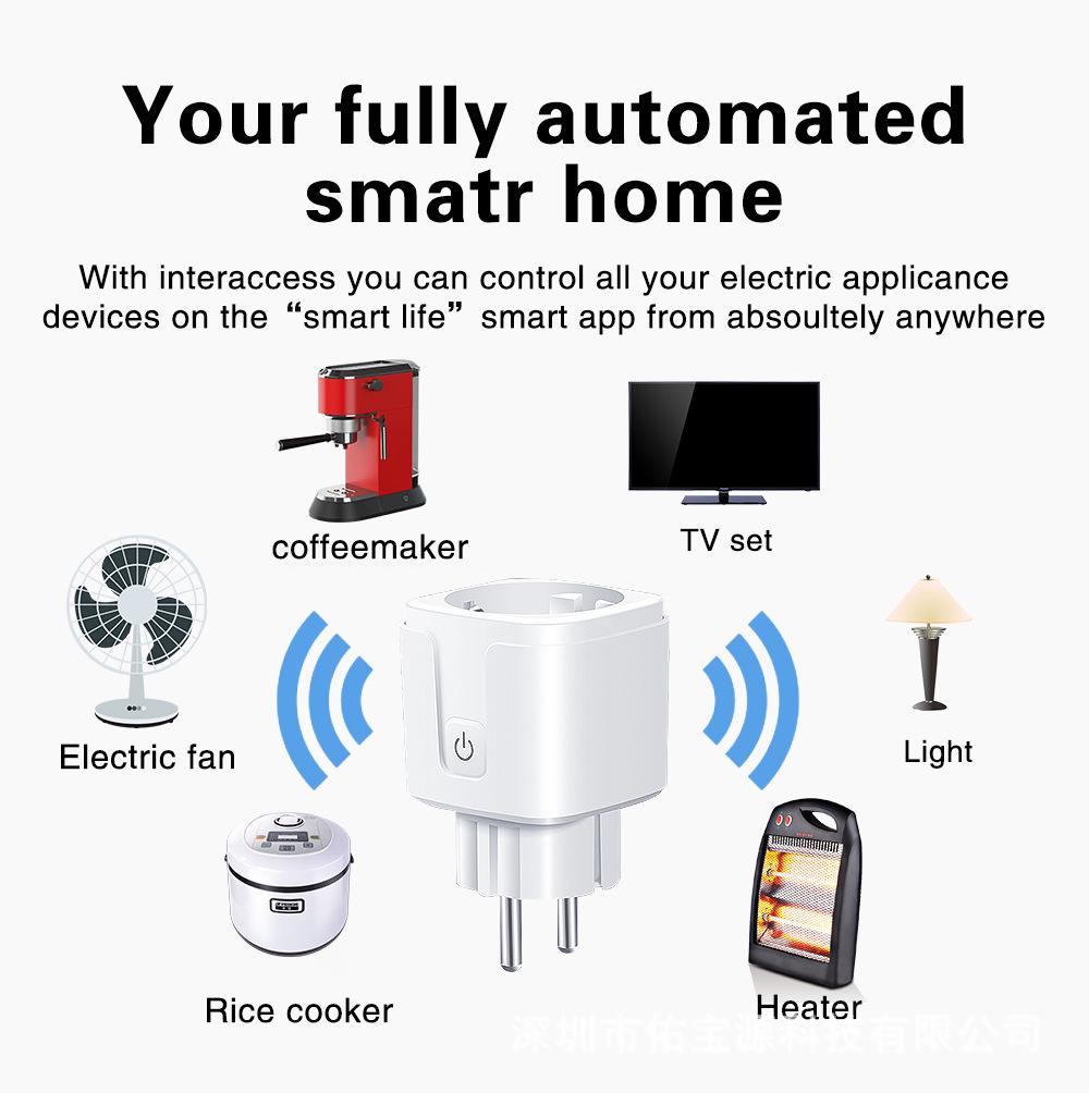 European Standard WiFi Smart Socket with Google Alexa/Alice Voice-Controlled Timing