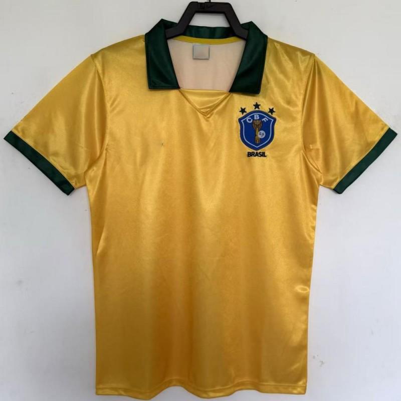 Brazil Retro Football Jersey Classic Short Sleeve Sportswear Men