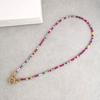 Imitation Pearl Necklace Women Choker Seed Beads Rainbow Stainless Steel Clasp Sailor Buckle Base Chain Gold Color Boho