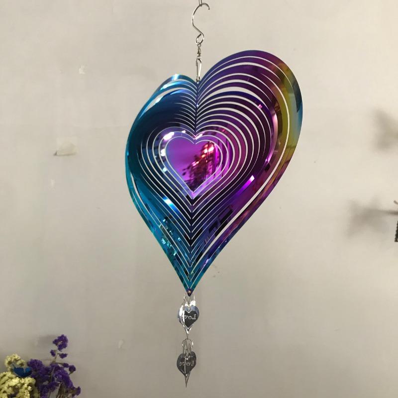 Heart Wind Spinner Rotating Stainless Steel Wind Chimes Luxury Modern Dreamcatcher Aesthetic Bedroom Dreamcatchers Home Decor